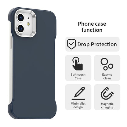 For iPhone 12 Ultra-Slim Frameless TPU + PET + PC Shockproof Phone Case - Blue - EDA009752920E