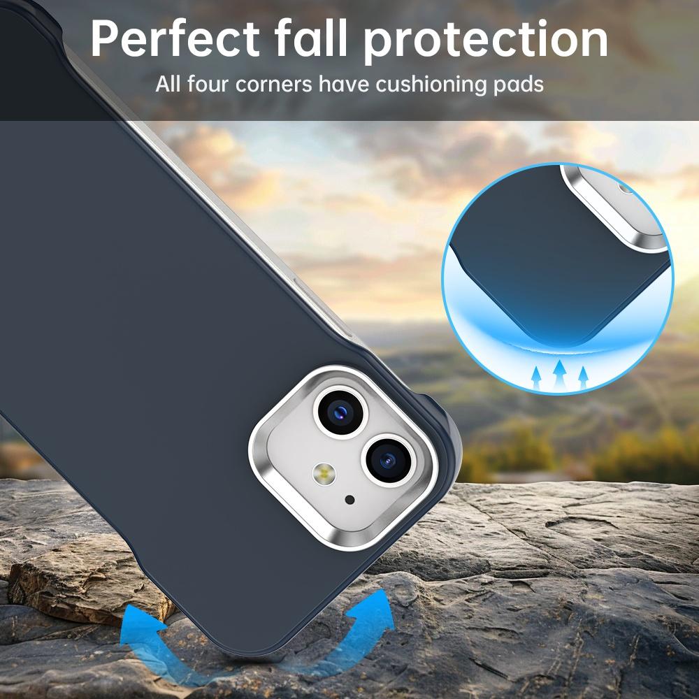 For iPhone 12 Ultra-Slim Frameless TPU + PET + PC Shockproof Phone Case - Blue - EDA009752920E