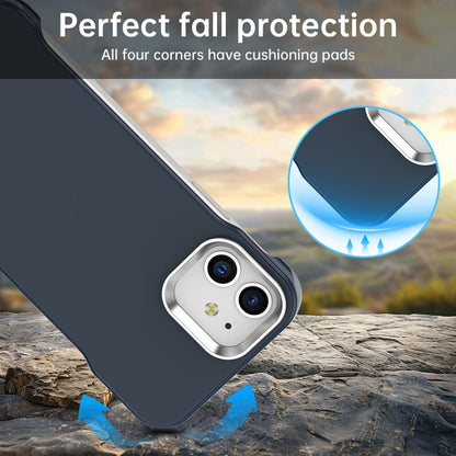 For iPhone 12 Ultra-Slim Frameless TPU + PET + PC Shockproof Phone Case - Blue - EDA009752920E