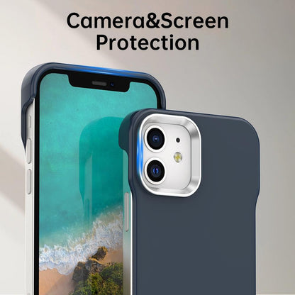 For iPhone 12 Ultra-Slim Frameless TPU + PET + PC Shockproof Phone Case - Blue - EDA009752920E