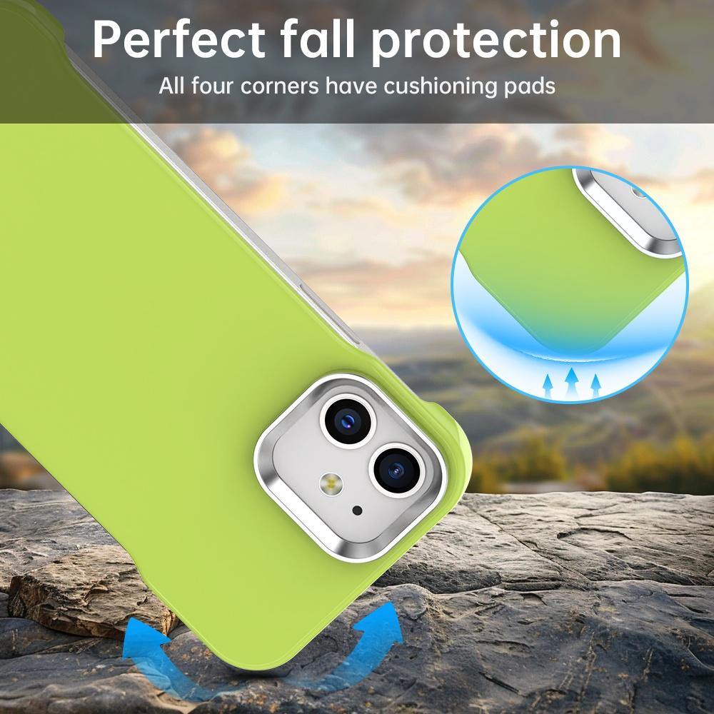 For iPhone 12 Ultra-Slim Frameless TPU + PET + PC Shockproof Phone Case - Green - EDA009752920F