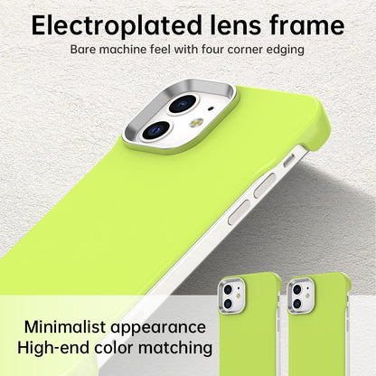 For iPhone 12 Ultra-Slim Frameless TPU + PET + PC Shockproof Phone Case - Green - EDA009752920F