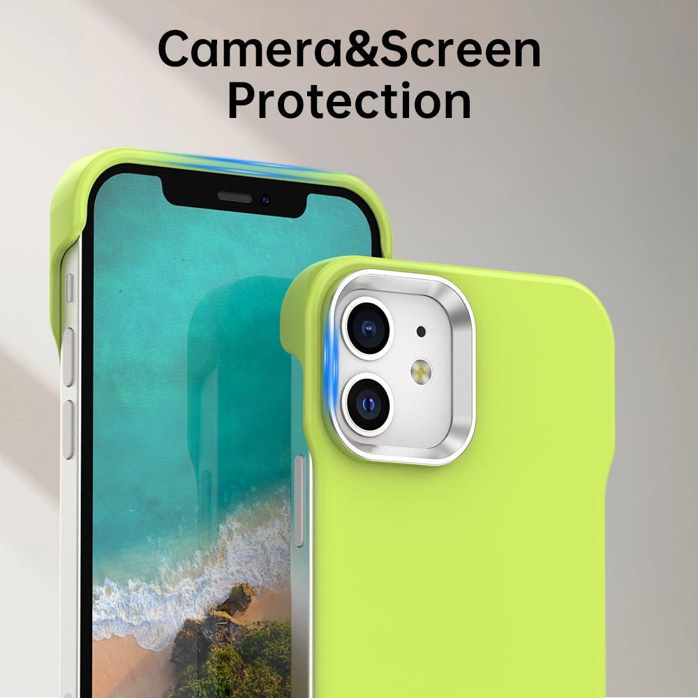 For iPhone 12 Ultra-Slim Frameless TPU + PET + PC Shockproof Phone Case - Green - EDA009752920F