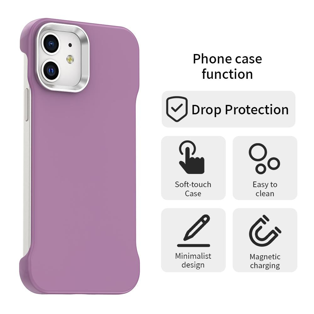 For iPhone 12 Ultra-Slim Frameless TPU + PET + PC Shockproof Phone Case - Purple - EDA009752920G