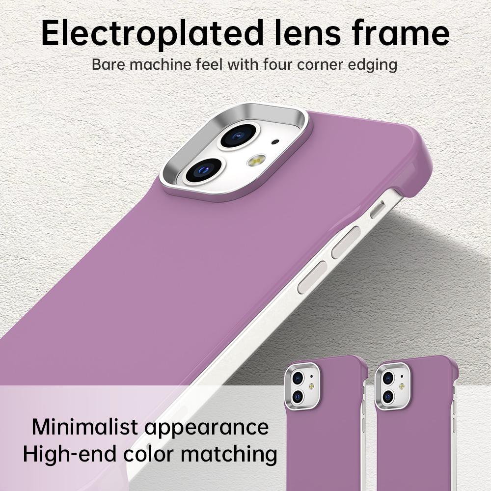 For iPhone 12 Ultra-Slim Frameless TPU + PET + PC Shockproof Phone Case - Purple - EDA009752920G