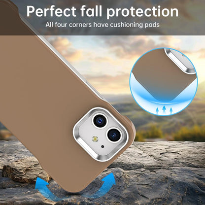 For iPhone 12 Ultra-Slim Frameless TPU + PET + PC Shockproof Phone Case - Brown - EDA009752920H