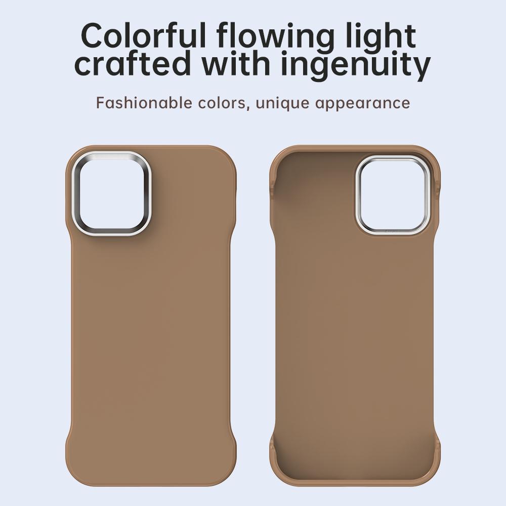 For iPhone 12 Ultra-Slim Frameless TPU + PET + PC Shockproof Phone Case - Brown - EDA009752920H