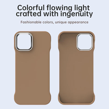 For iPhone 12 Ultra-Slim Frameless TPU + PET + PC Shockproof Phone Case - Brown - EDA009752920H