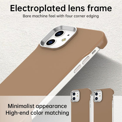 For iPhone 12 Ultra-Slim Frameless TPU + PET + PC Shockproof Phone Case - Brown - EDA009752920H