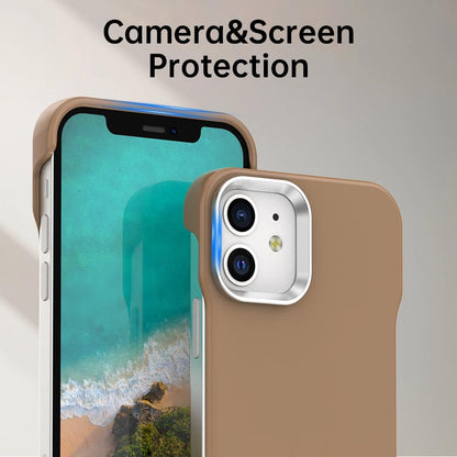 For iPhone 12 Ultra-Slim Frameless TPU + PET + PC Shockproof Phone Case - Brown - EDA009752920H
