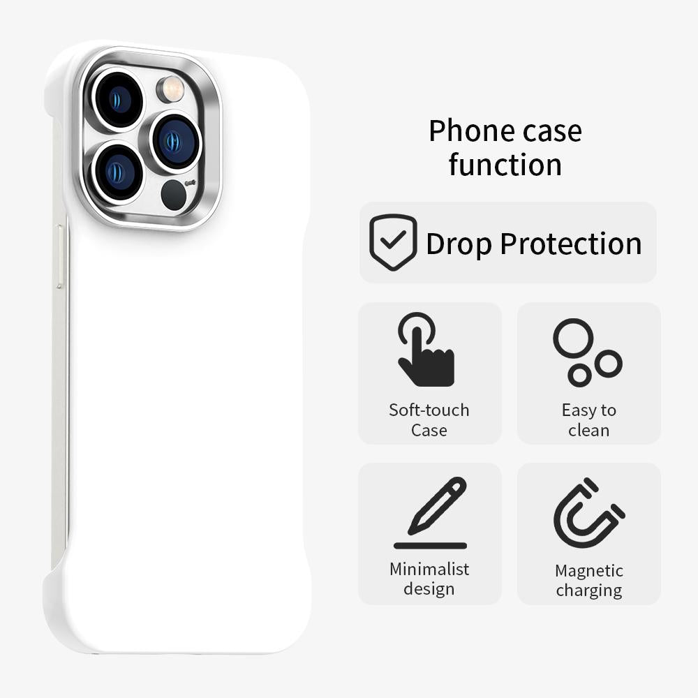 For iPhone 12 Pro Max Ultra-Slim Frameless TPU + PET + PC Shockproof Phone Case - White - EDA009752921A