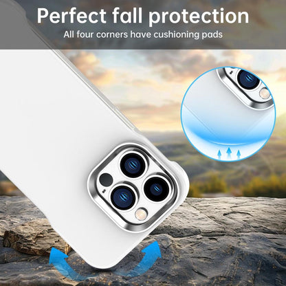 For iPhone 12 Pro Max Ultra-Slim Frameless TPU + PET + PC Shockproof Phone Case - White - EDA009752921A