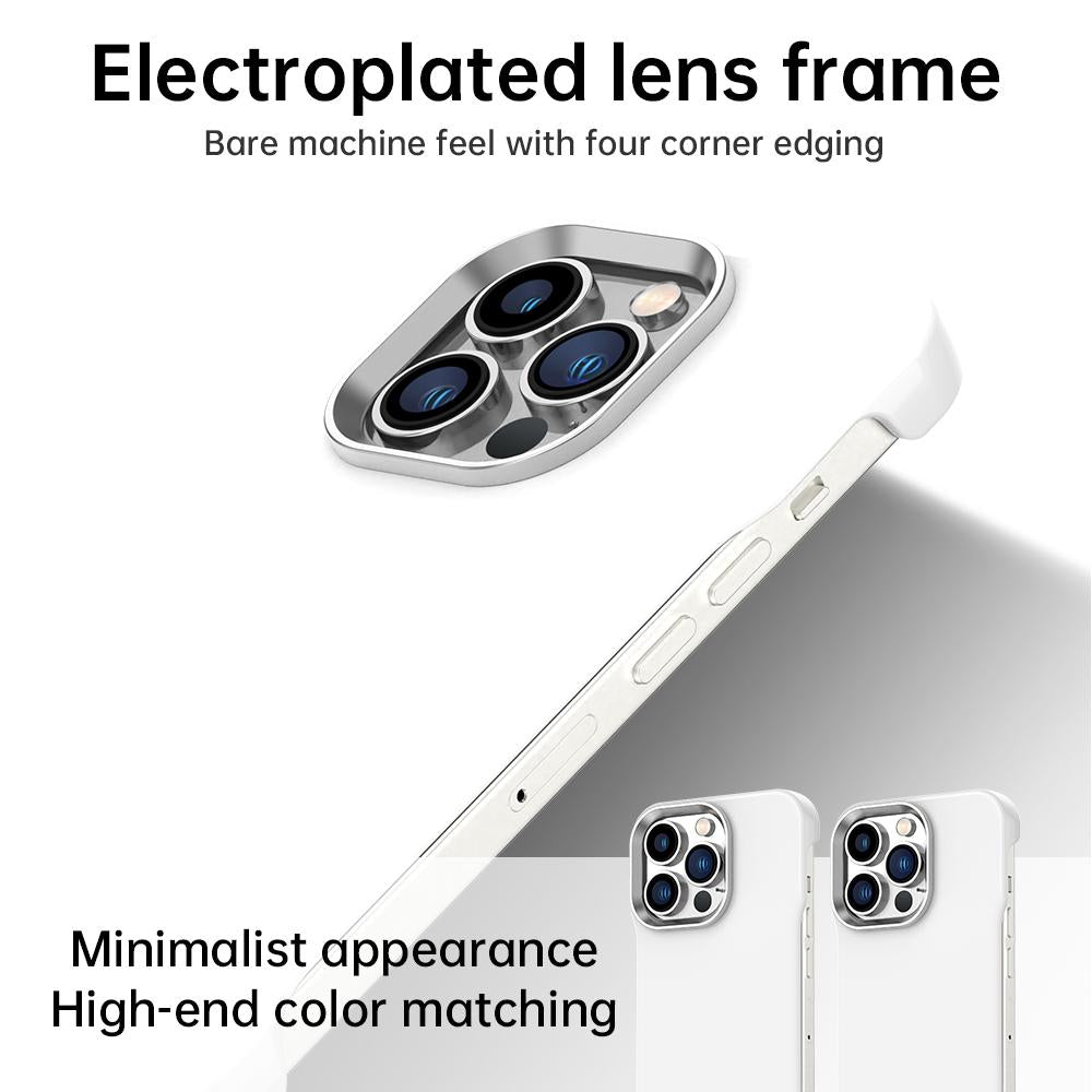 For iPhone 12 Pro Max Ultra-Slim Frameless TPU + PET + PC Shockproof Phone Case - White - EDA009752921A
