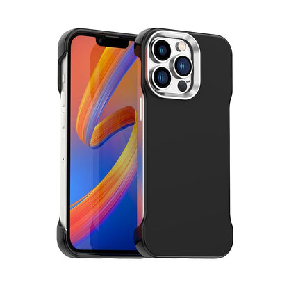 For iPhone 12 Pro Max Ultra-Slim Frameless TPU + PET + PC Shockproof Phone Case - Black - EDA009752921D