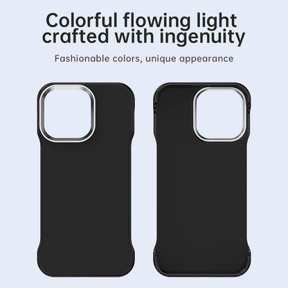 For iPhone 12 Pro Max Ultra-Slim Frameless TPU + PET + PC Shockproof Phone Case - Black - EDA009752921D