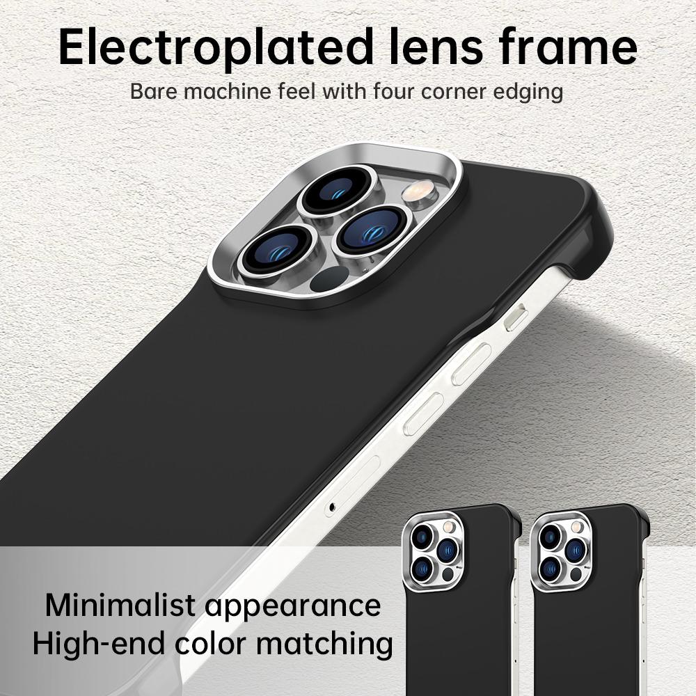 For iPhone 12 Pro Max Ultra-Slim Frameless TPU + PET + PC Shockproof Phone Case - Black - EDA009752921D