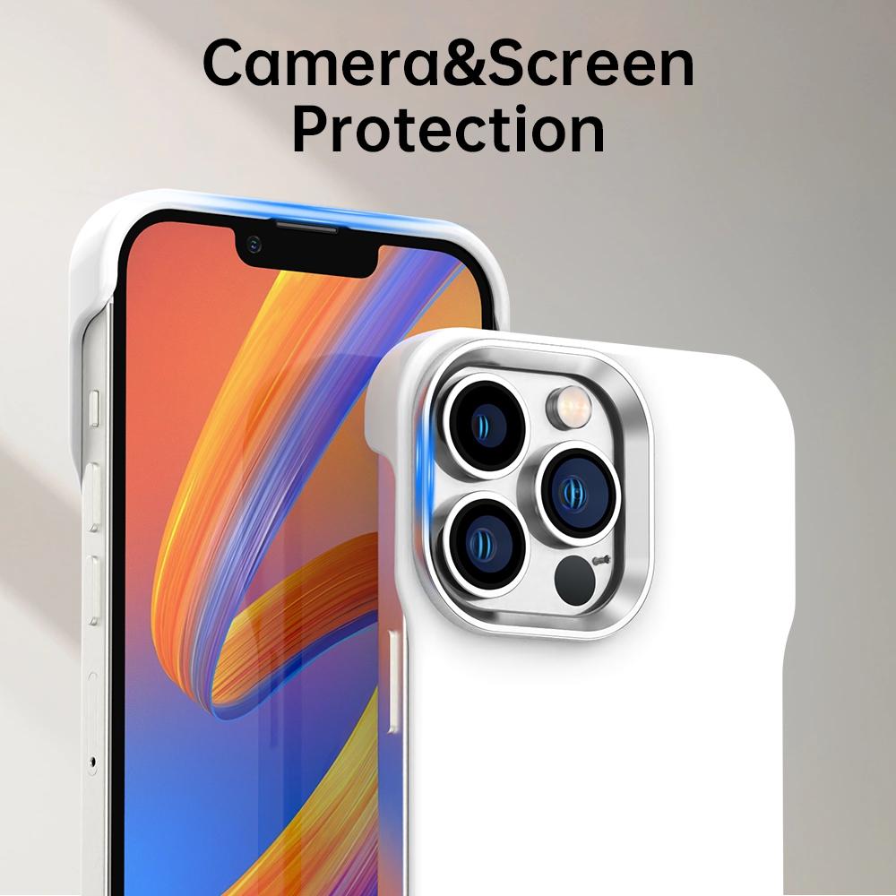 For iPhone 12 Pro Ultra-Slim Frameless TPU + PET + PC Shockproof Phone Case - White - EDA009752922A
