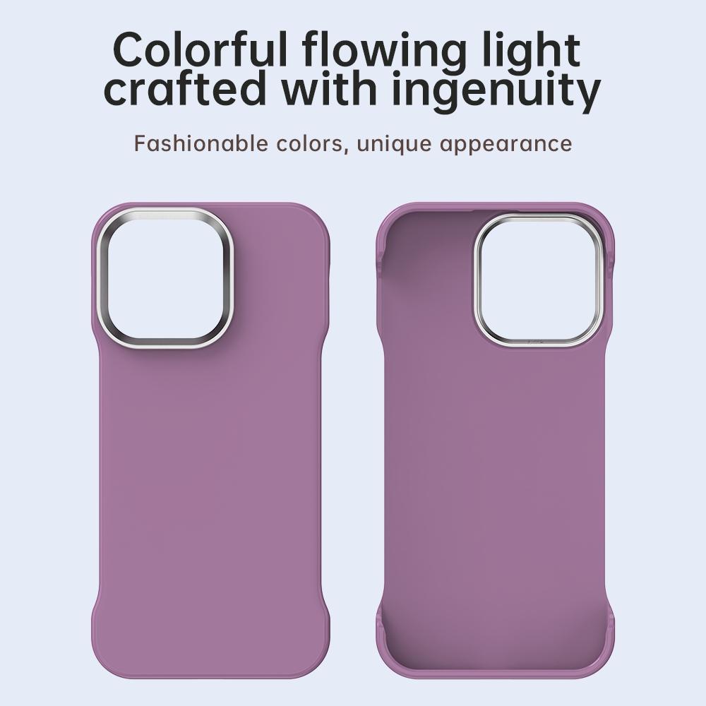 For iPhone 12 Pro Ultra-Slim Frameless TPU + PET + PC Shockproof Phone Case - Purple - EDA009752922G
