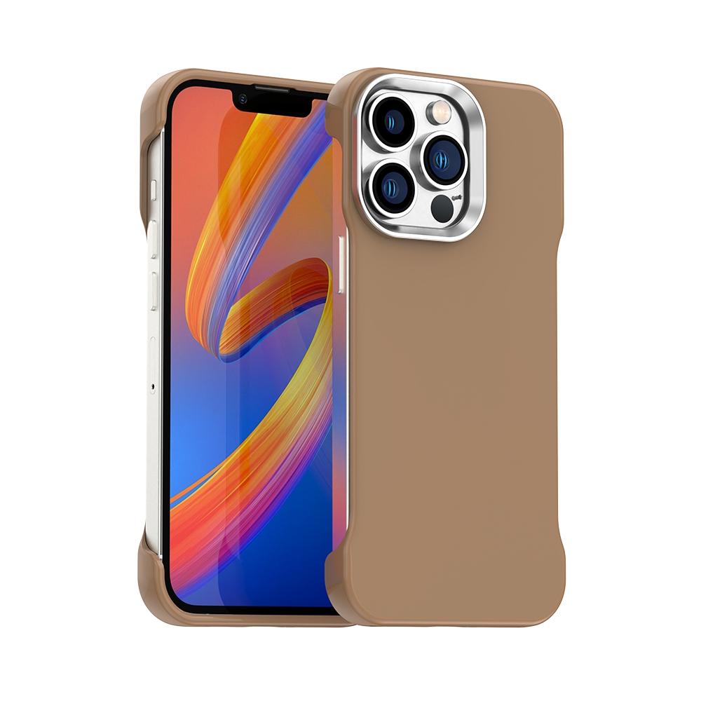 For iPhone 12 Pro Ultra-Slim Frameless TPU + PET + PC Shockproof Phone Case - Brown - EDA009752922H
