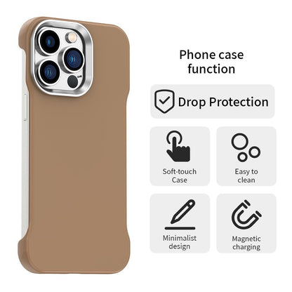 For iPhone 12 Pro Ultra-Slim Frameless TPU + PET + PC Shockproof Phone Case - Brown - EDA009752922H