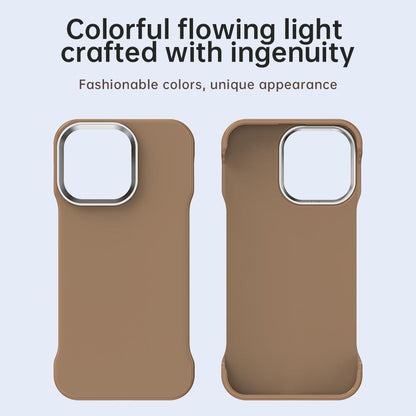 For iPhone 12 Pro Ultra-Slim Frameless TPU + PET + PC Shockproof Phone Case - Brown - EDA009752922H