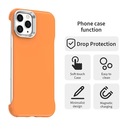 For iPhone 11 Pro Ultra-Slim Frameless TPU + PET + PC Shockproof Phone Case - Orange - EDA009752924B
