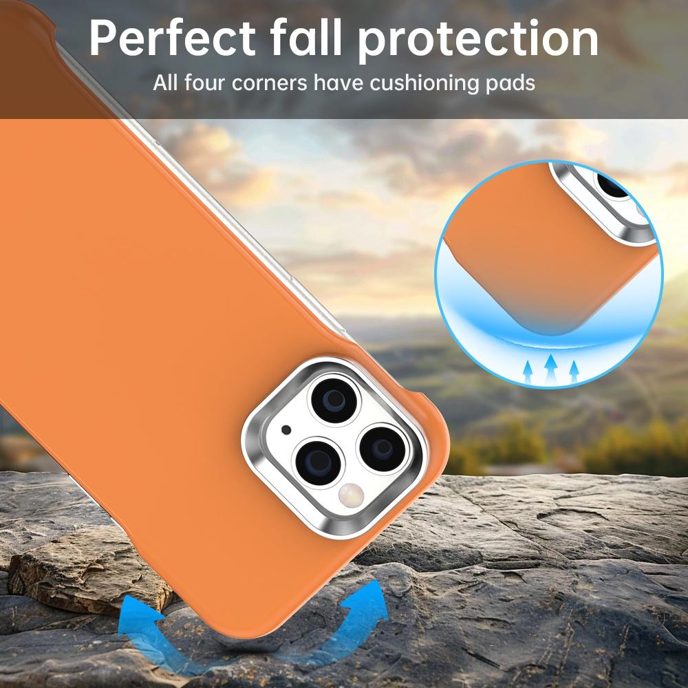 For iPhone 11 Pro Ultra-Slim Frameless TPU + PET + PC Shockproof Phone Case - Orange - EDA009752924B