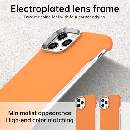 For iPhone 11 Pro Ultra-Slim Frameless TPU + PET + PC Shockproof Phone Case - Orange - EDA009752924B