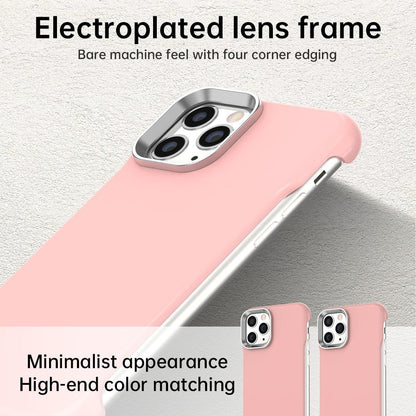 For iPhone 11 Pro Ultra-Slim Frameless TPU + PET + PC Shockproof Phone Case - Pink - EDA009752924C