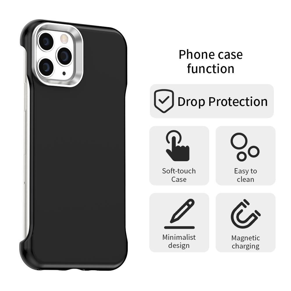 For iPhone 11 Pro Ultra-Slim Frameless TPU + PET + PC Shockproof Phone Case - Black - EDA009752924D
