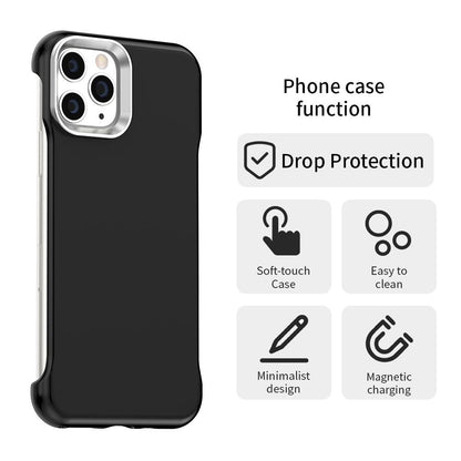 For iPhone 11 Pro Ultra-Slim Frameless TPU + PET + PC Shockproof Phone Case - Black - EDA009752924D