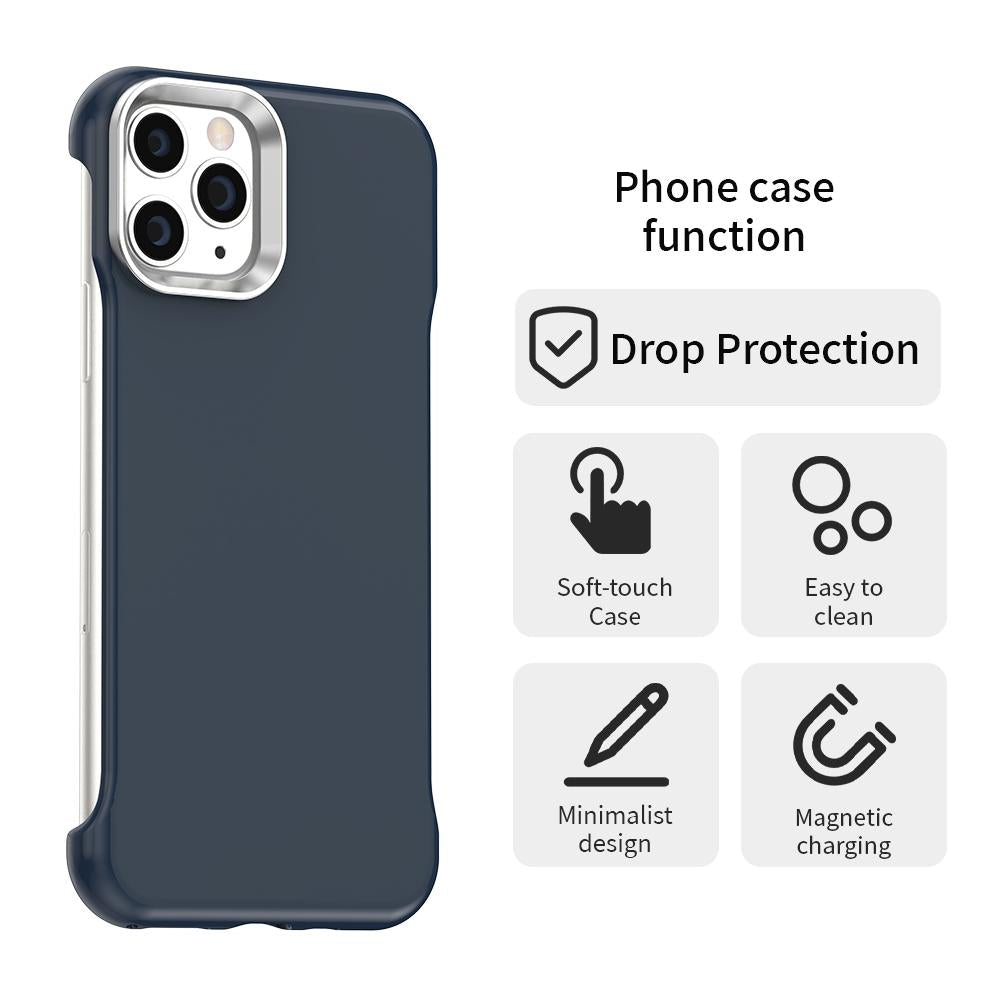 For iPhone 11 Pro Ultra-Slim Frameless TPU + PET + PC Shockproof Phone Case - Blue - EDA009752924E