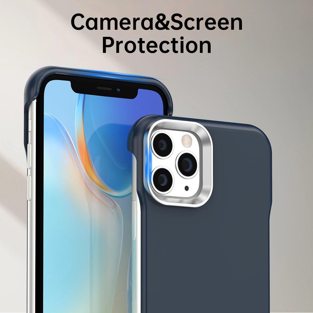 For iPhone 11 Pro Ultra-Slim Frameless TPU + PET + PC Shockproof Phone Case - Blue - EDA009752924E