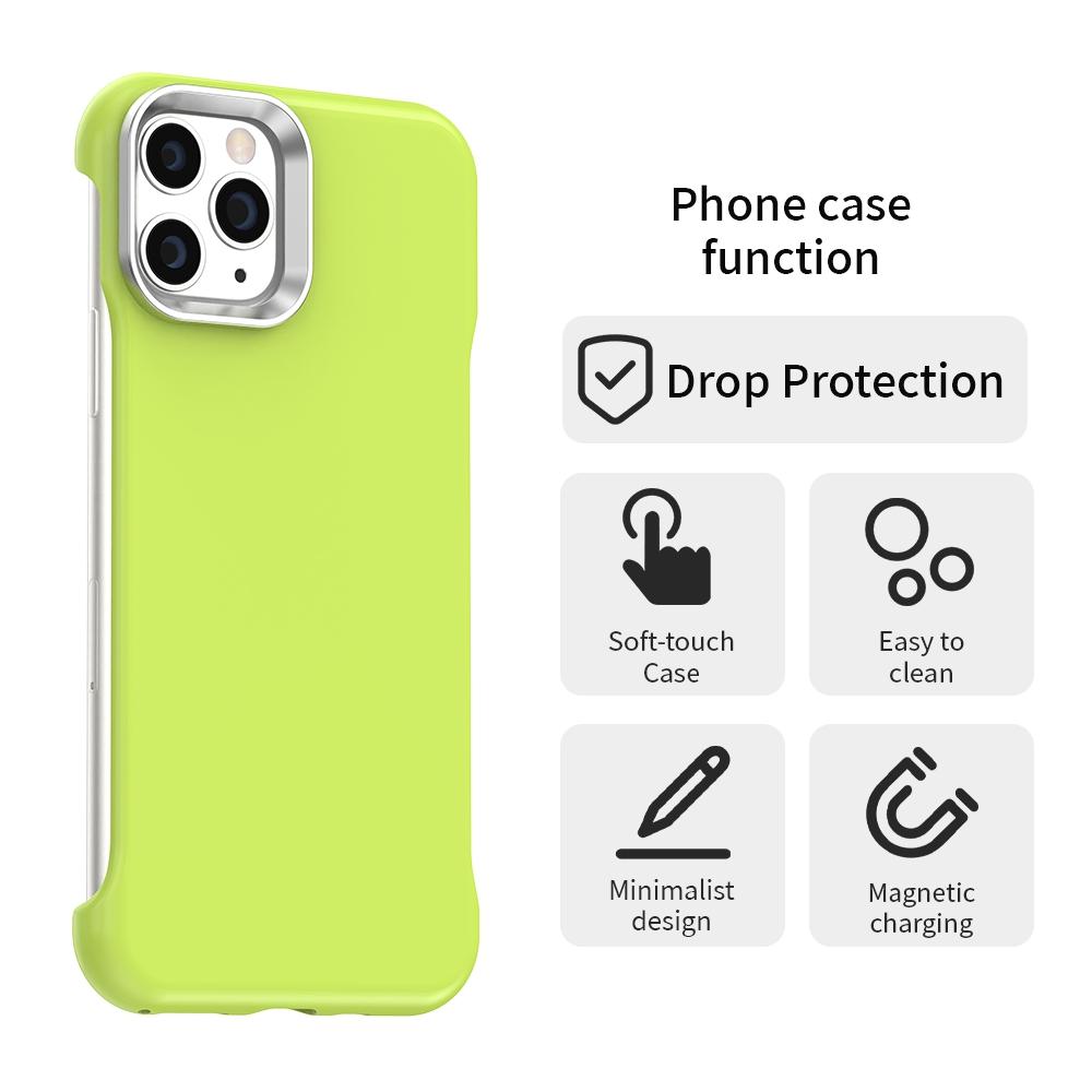 For iPhone 11 Pro Ultra-Slim Frameless TPU + PET + PC Shockproof Phone Case - Green - EDA009752924F