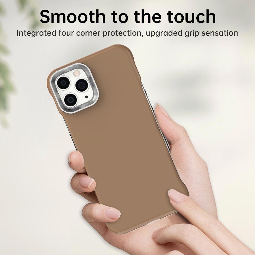 For iPhone 11 Pro Ultra-Slim Frameless TPU + PET + PC Shockproof Phone Case - Brown - EDA009752924H
