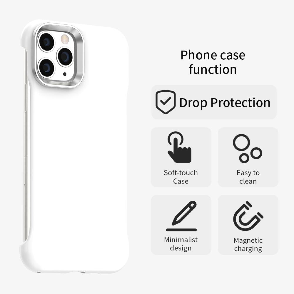 For iPhone 11 Pro Max Ultra-Slim Frameless TPU + PET + PC Shockproof Phone Case - White - EDA009752925A