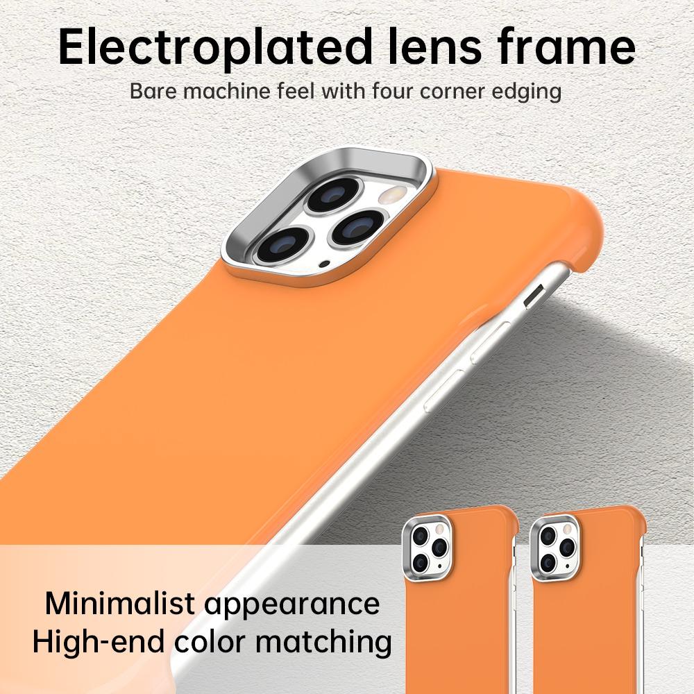 For iPhone 11 Pro Max Ultra-Slim Frameless TPU + PET + PC Shockproof Phone Case - Orange - EDA009752925B