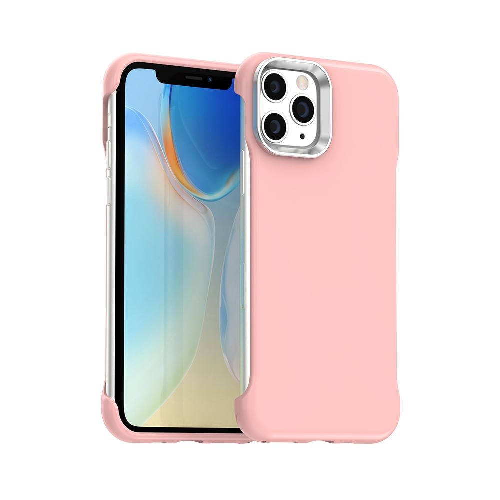 For iPhone 11 Pro Max Ultra-Slim Frameless TPU + PET + PC Shockproof Phone Case - Pink - EDA009752925C