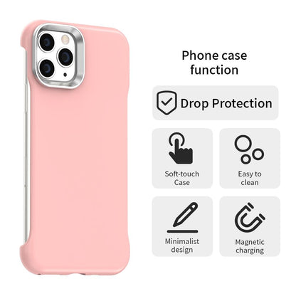 For iPhone 11 Pro Max Ultra-Slim Frameless TPU + PET + PC Shockproof Phone Case - Pink - EDA009752925C