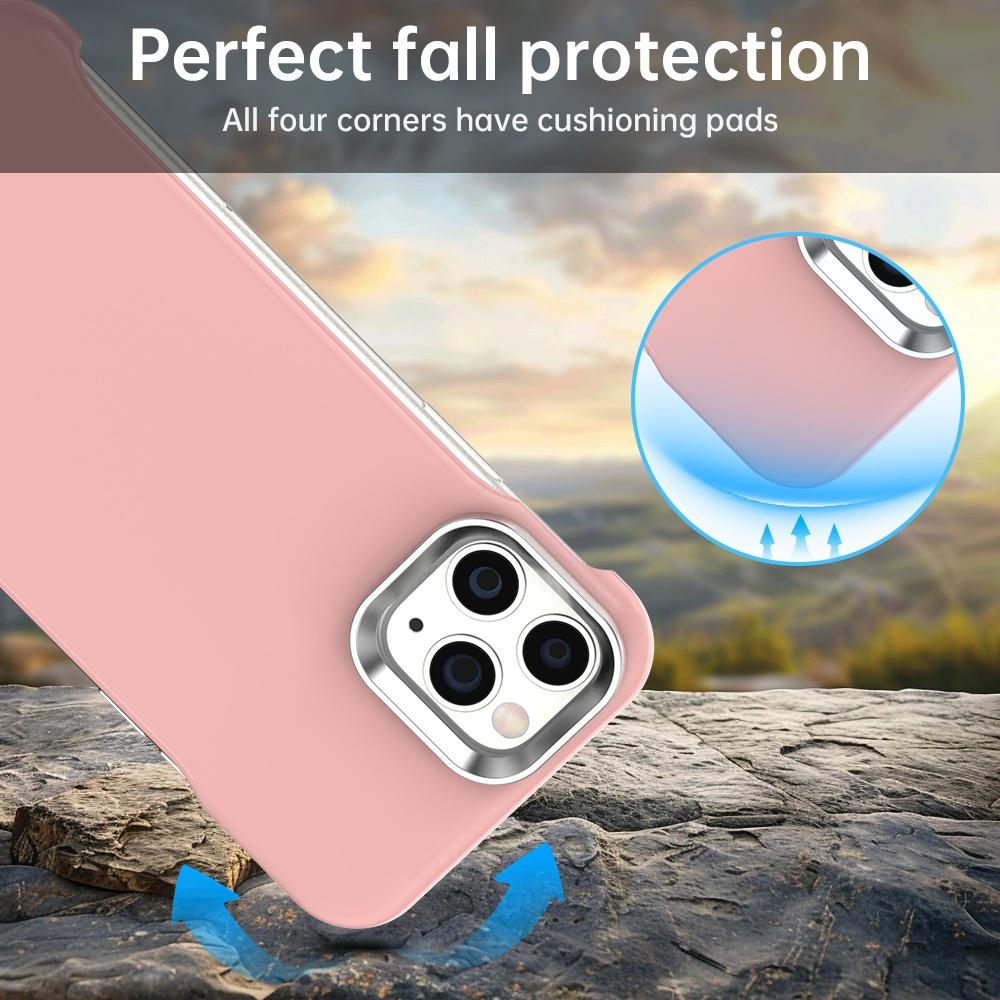For iPhone 11 Pro Max Ultra-Slim Frameless TPU + PET + PC Shockproof Phone Case - Pink - EDA009752925C