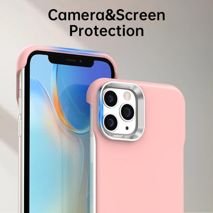 For iPhone 11 Pro Max Ultra-Slim Frameless TPU + PET + PC Shockproof Phone Case - Pink - EDA009752925C