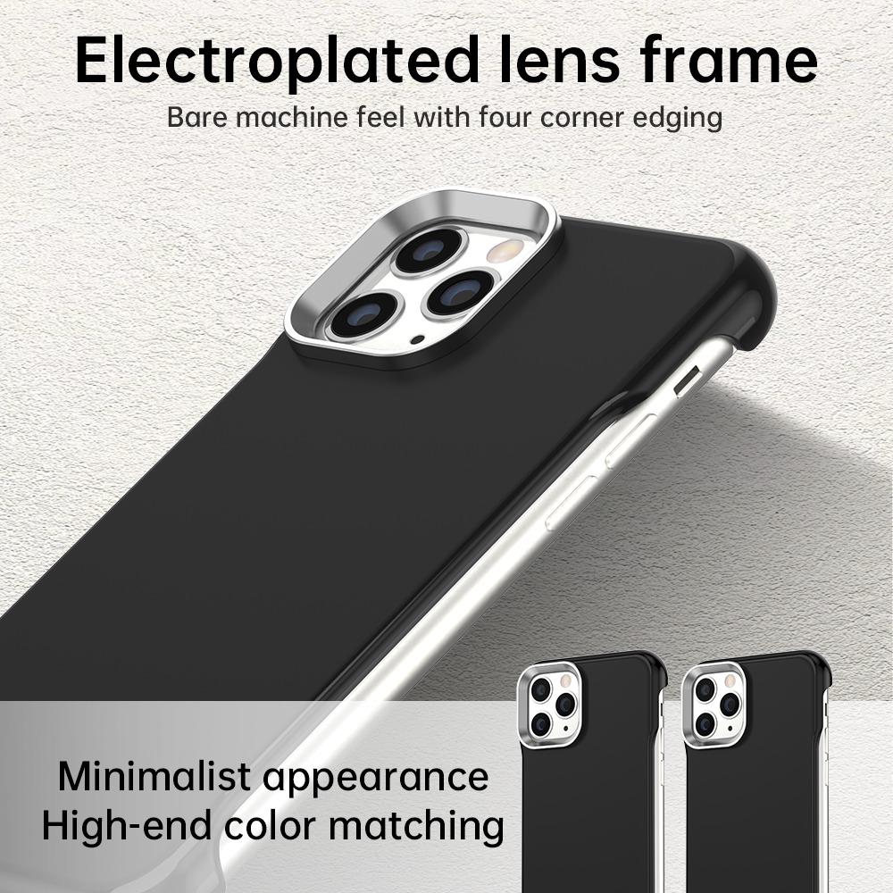 For iPhone 11 Pro Max Ultra-Slim Frameless TPU + PET + PC Shockproof Phone Case - Black - EDA009752925D
