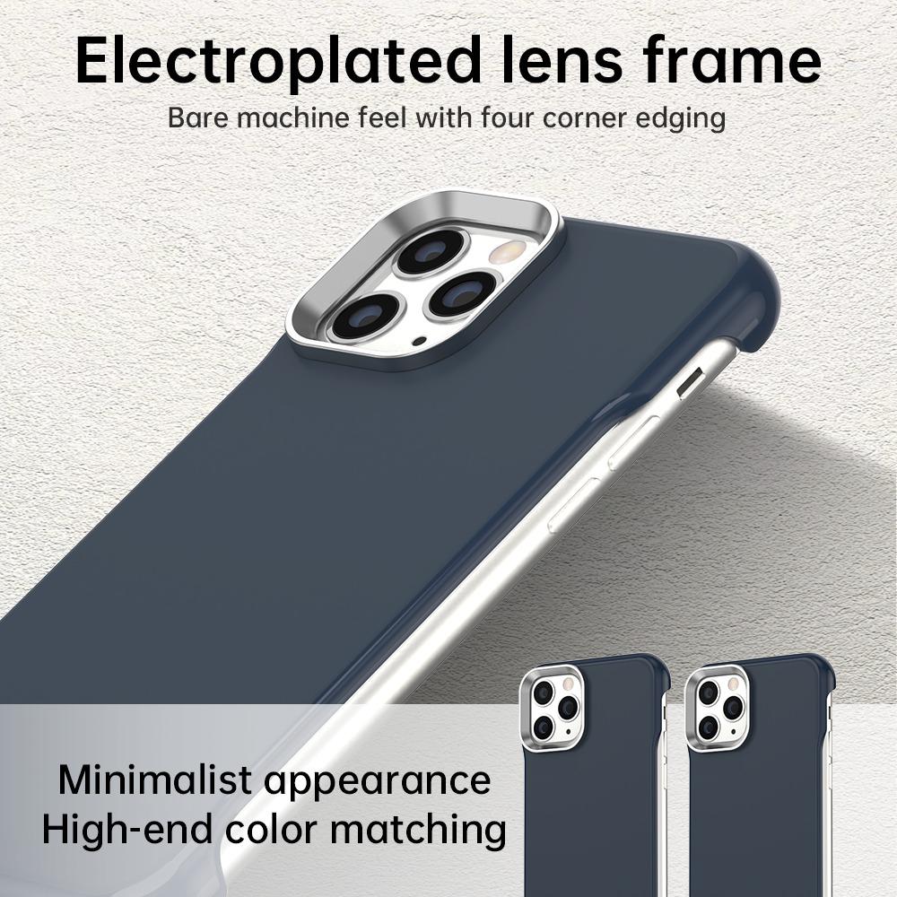 For iPhone 11 Pro Max Ultra-Slim Frameless TPU + PET + PC Shockproof Phone Case - Blue - EDA009752925E