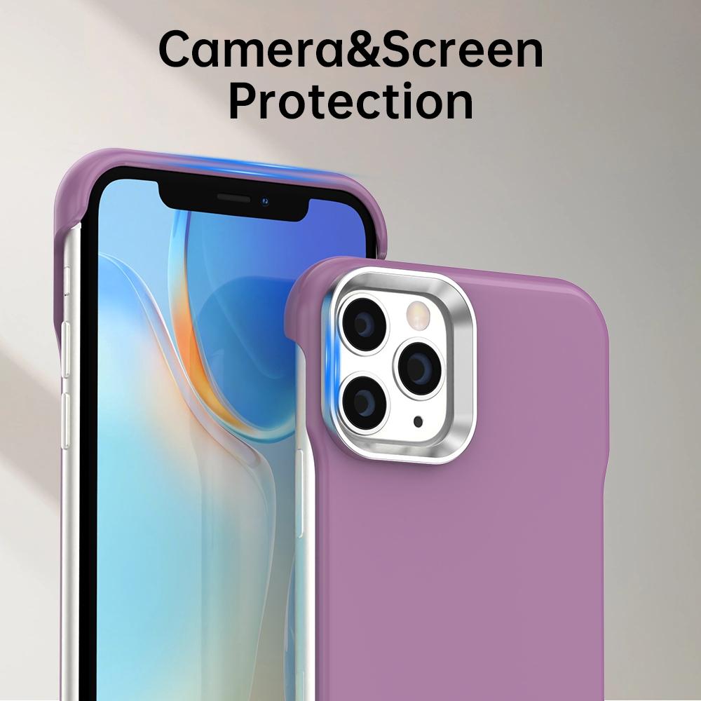 For iPhone 11 Pro Max Ultra-Slim Frameless TPU + PET + PC Shockproof Phone Case - Purple - EDA009752925G