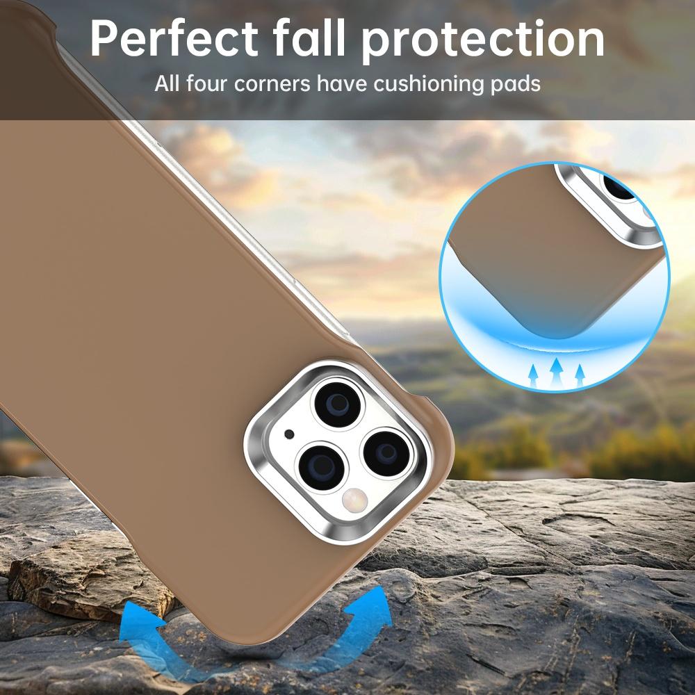 For iPhone 11 Pro Max Ultra-Slim Frameless TPU + PET + PC Shockproof Phone Case - Brown - EDA009752925H
