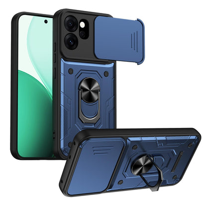 For OPPO Reno15 Pro 5G Global Nanshan Armor Sliding Camshield Ring Holder Phone Case - Blue - EDA009753004B
