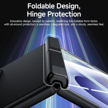For Galaxy Z Fold8 5G Skin Feel Frosted Spray-Coated PC Hinge Holder Integrated Film Phone Case - Black - EDA009757301A