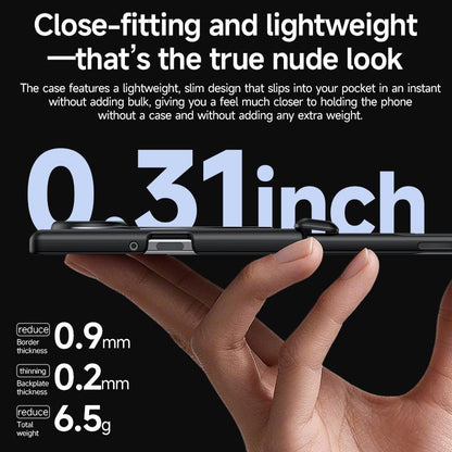 For Galaxy Z Fold8 5G Skin Feel Frosted Spray-Coated PC Hinge Holder Integrated Film Phone Case - Blue - EDA009757301C