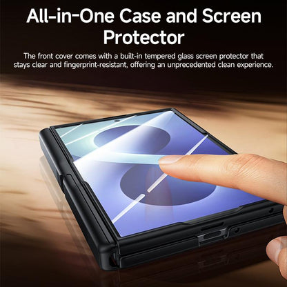 For Galaxy Z Fold8 5G Skin Feel Frosted Spray-Coated PC Hinge Holder Integrated Film Phone Case - Silver - EDA009757301D
