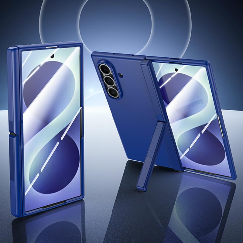 For Galaxy Z Fold8 Ultra 5G Skin Feel Frosted Spray-Coated PC Hinge Holder Integrated Film Phone Case - Blue - EDA009757302C